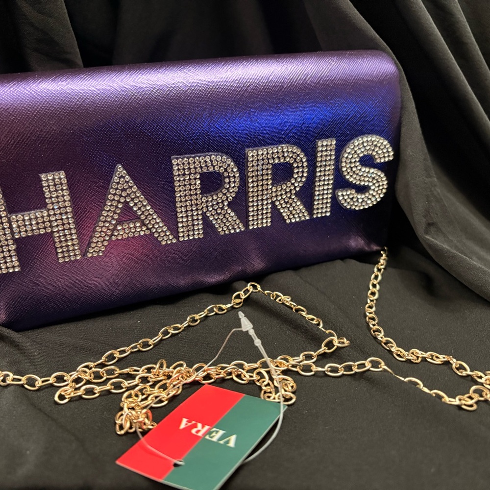 Purple Crossbody Bag with Gold Chain
